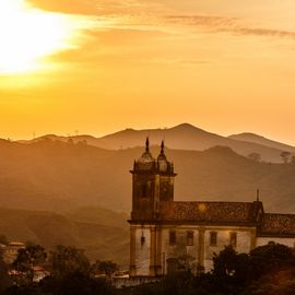 Kirche Sonnenuntergang Ouro Preto Brasilien