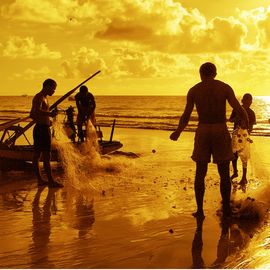 Einheimische Fischer Strand Maceio Brasilien