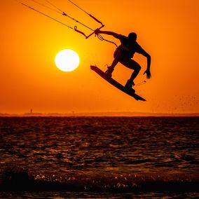 Kitesurfen Cumbuco Sonnenuntergang Brasilien