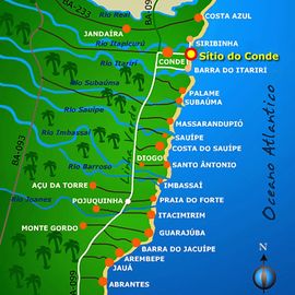 Karte Küste Bahia Brasilien 